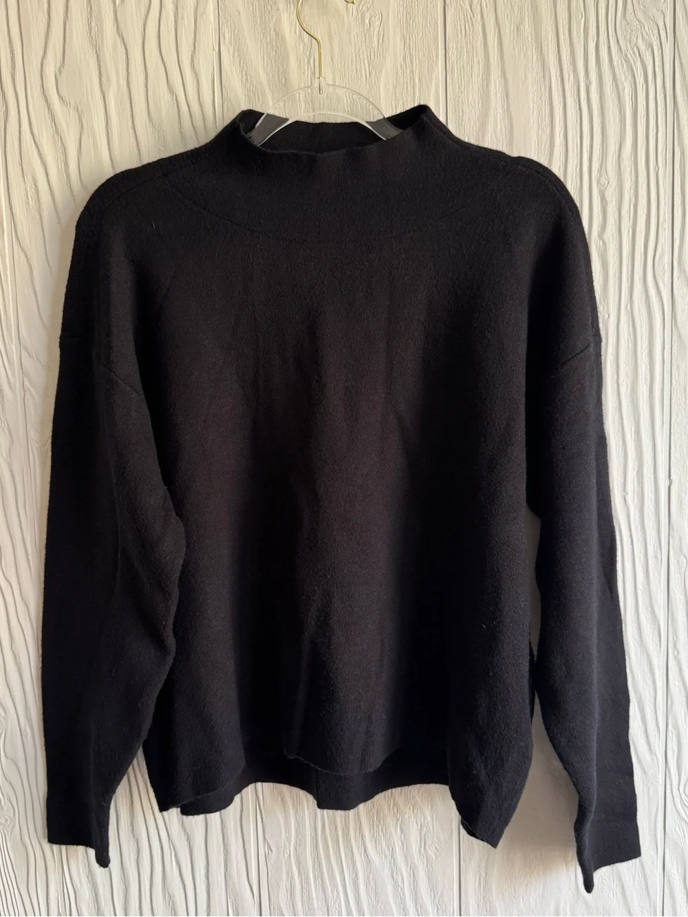 Anthropologie Maeve Carys Mock Neck Sweater in Black Sz: M